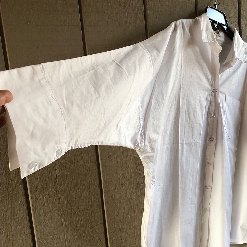 POL White Women's Button-Up Blouse with Chest Pocket - Picture 3 of 13